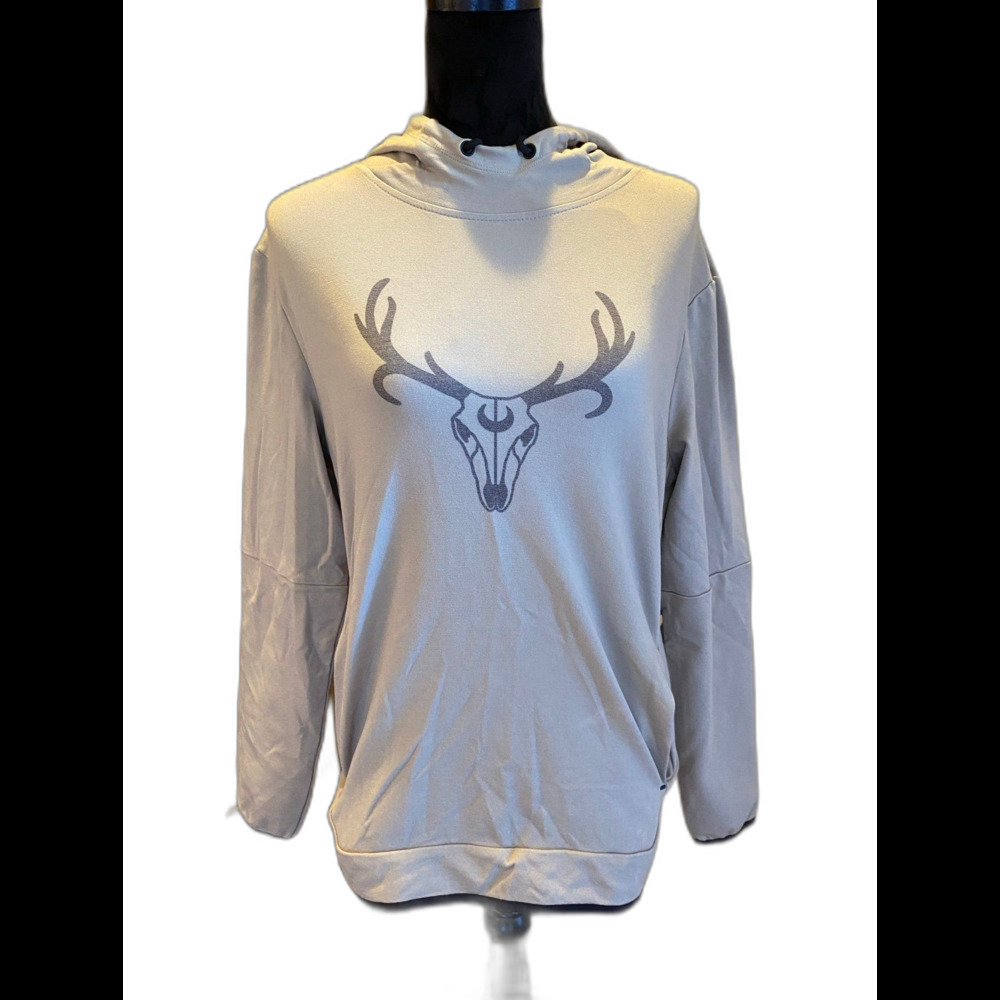 European Deer Mount Tan Hoodie Size Small by Members Mark Unisex see Measurement